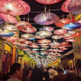 新品饭店装饰伞摄影古风古典伞中国风道具可订吊顶伞灯古风油付熔