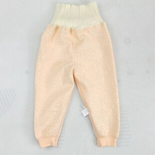 Children's fleece-lined Warm Pants for Boys and Girls Autumn and Winter Thickened Pants Baby's One-piece Velvet High Waist Belly Protecting Base Pants