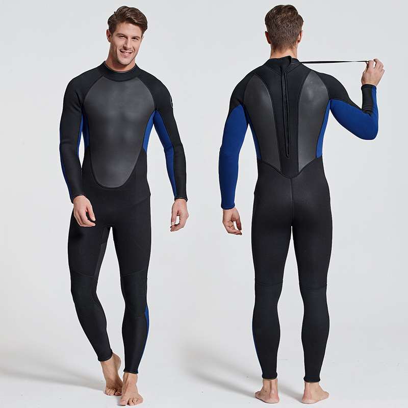 鲨巴特连体潜水衣3mm湿衣保暖防寒浮潜服冬泳衣潜水服男款冲浪服|undefined