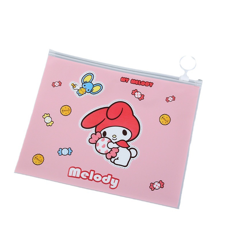 Gran oreja perro auto-Sellado bolsa de almacenamiento multifuncional anillo de tiro de dibujos animados papelería regalo esmerilado bolsa de archivo cremallera esmerilado caja de lápiz