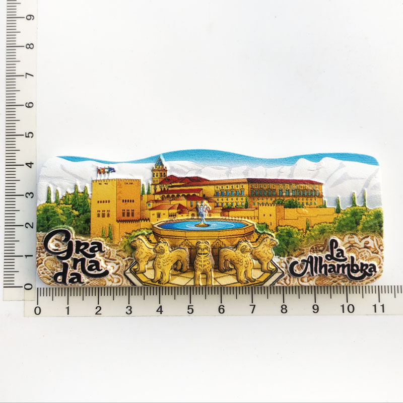 Fabricante en stock suministro transfronterizo al por mayor viajes creativos españoles decoración conmemorativa artesanía UV refrigerador magnético pegatinas