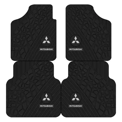 Avtomobil döşəmə paspasları — Dirt-Resistant, Non-Slip, Universal Car Floor Mat - three-dimensional-sense-mitsubishi-logo-two-front-foot-pads-5065cm-diatom-mud-second-generation