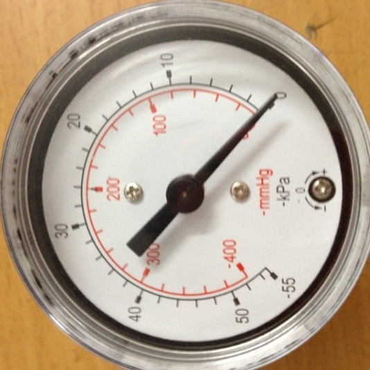 直径52mm医院疗设备用压力计气压计表使用范围-55-0KPA