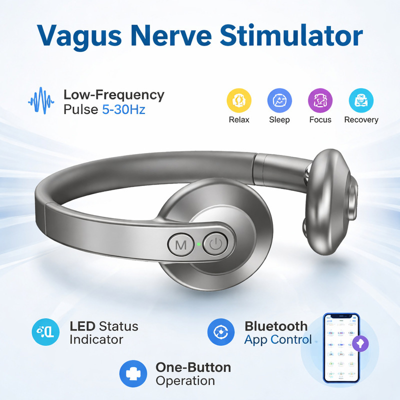 Neck Vagus Nerve Relaxer for Sleep Aid and Calming, Intelligent Sleep Pulse Decompression and Soothing Vagus Nerve Stimulator Neck Vagus Nerve Relaxer for Sleep Aid and Calming, Intelligent Sleep Pulse Decompression and Soothing Vagus Nerve Stimulator