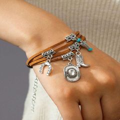 西部カウボーイスタイルのパンク風DYIクリエイティブブレスレットins風レトロなブーツ馬蹄カウボーイ帽