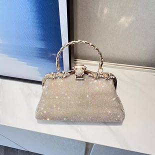 Elegant Mother-In-Law Wedding Banquet Clutch with Rhinestones, Women's 2025 New Model Handbag for Banquets and Cheongsam Dresses
