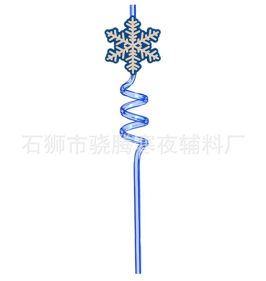 Соломинка PVC, аксессуар, со снежинками, (跨境 торговля), оптом
