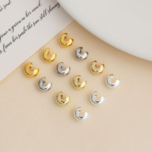 保色定位C形开口珠18K包金月牙扣包扣diy手链定位珠收尾配件材料