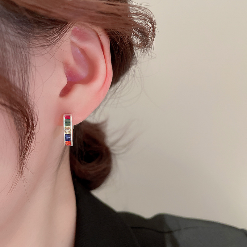 Simple Style Heart Shape Copper Plating Zircon Earrings 1 Pair