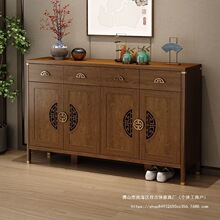 家用入户门口鞋柜中式简约新中式实木玄关门厅柜大容量阳台储物柜