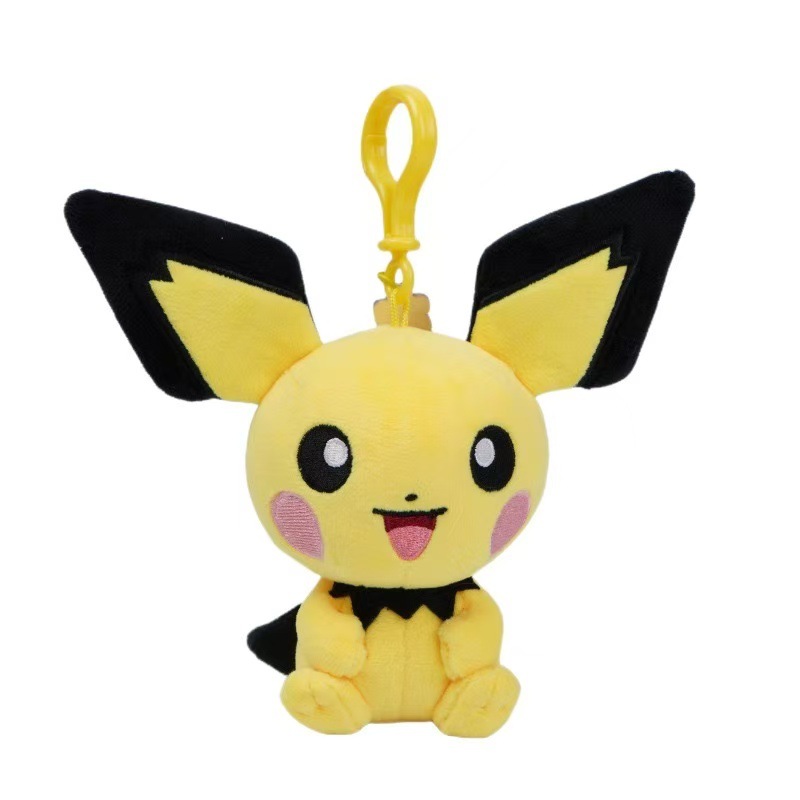 Colgante auténtico de pokemon, colgante de muñeco de Pikachu, juguete de peluche Eevee, mochila de pokemon, muñeco