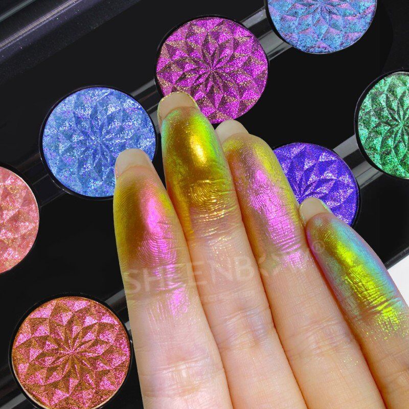 鑫铂12色整盘光学变色龙偏光学眼影欧美彩妆珠光化妆品眼影盘