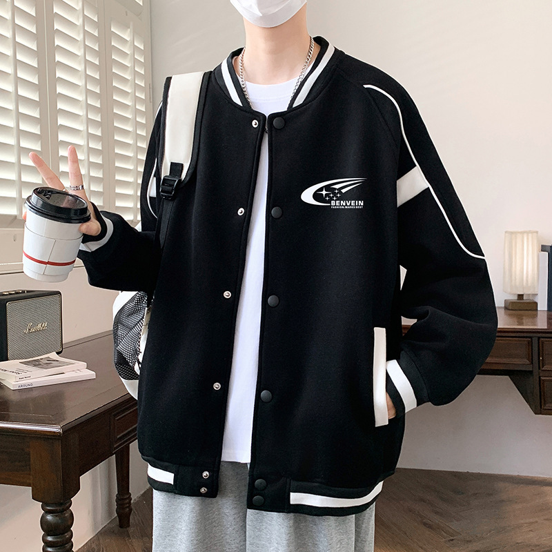 Men's Baseball Jacket Spring and Autumn Thick New Loose Casual Top Trendy Brand Youth Stylish Jacket