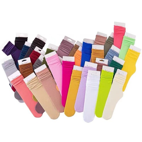Summer and autumn thin leg socks, pure color thin thigh-high socks, Japanese style, lady's fashionable ice silk socks