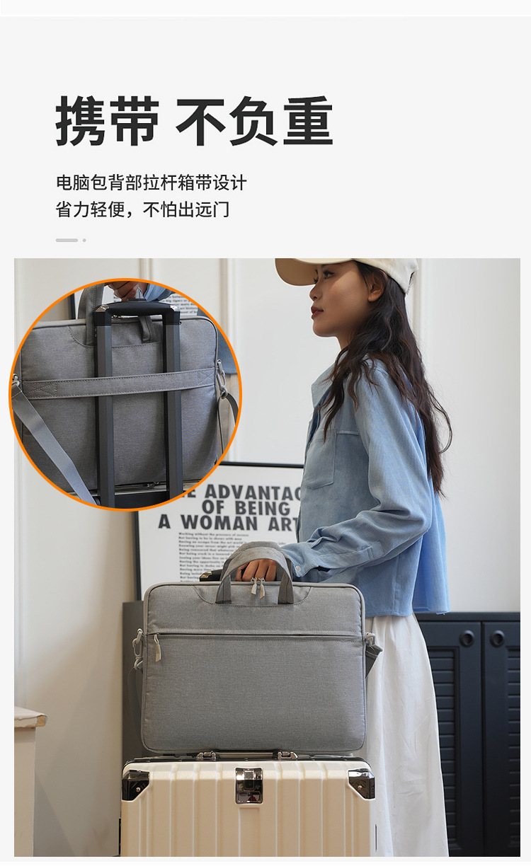 The airbag laptop bag for women is a 14-inch 15.6-inch shockproof single-shoulder bag from Apple and Huawei, with a diagonal cross and a men's logo undefined