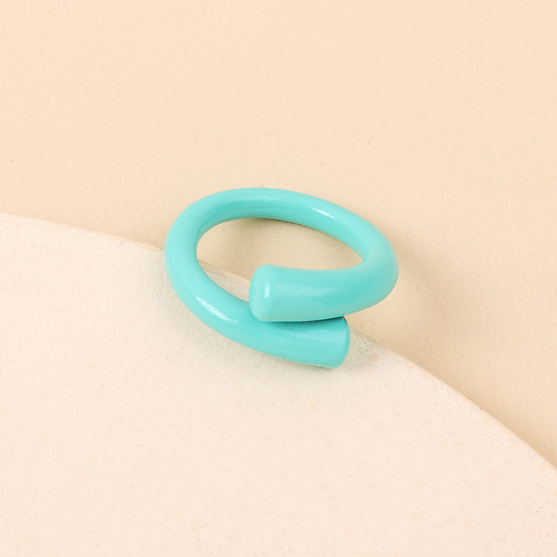 Simple Geometric Candy Color Opening Ring Combination Set display picture 7