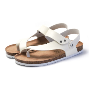 Foreign Trade Slippers Men's Summer Fashionable Flip-Flops Men's Cork Beach Korean Style Clip Foot Couple's Leather Sandals and Slippers Women's Summer