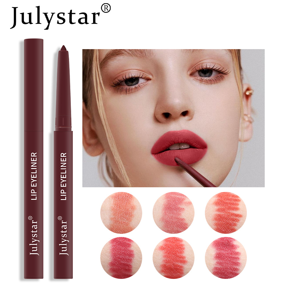 Julystar non-fading automatic lip liner pen, matte multi-color export lip gloss and lipstick pen from Europe and America undefined