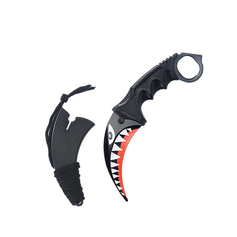 Diente de tiburón + cubierta cuchillo de cuerda