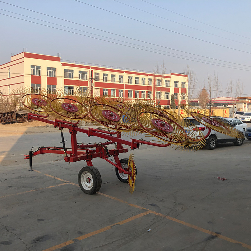 农用拖拉机三点悬挂指盘式搂草机*9L-6.0牧草秸秆机械WQ