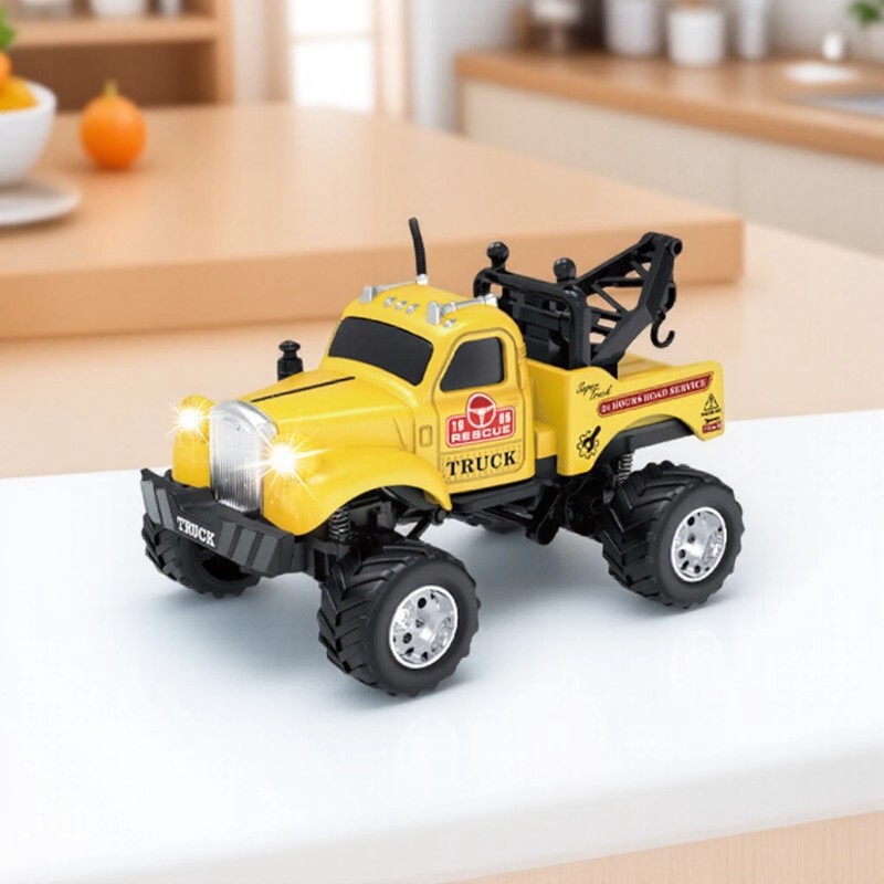 Cross-Border New Product Bigfoot Children's Alloy Trailer Toy City Road Rescue Vehicle Transport Vehicle Road Maintenance Vehicle