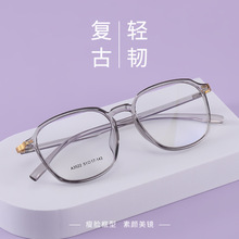 2023新潮透明大框眼镜简约质感文艺风显瘦TR90眼镜框时尚可配近视