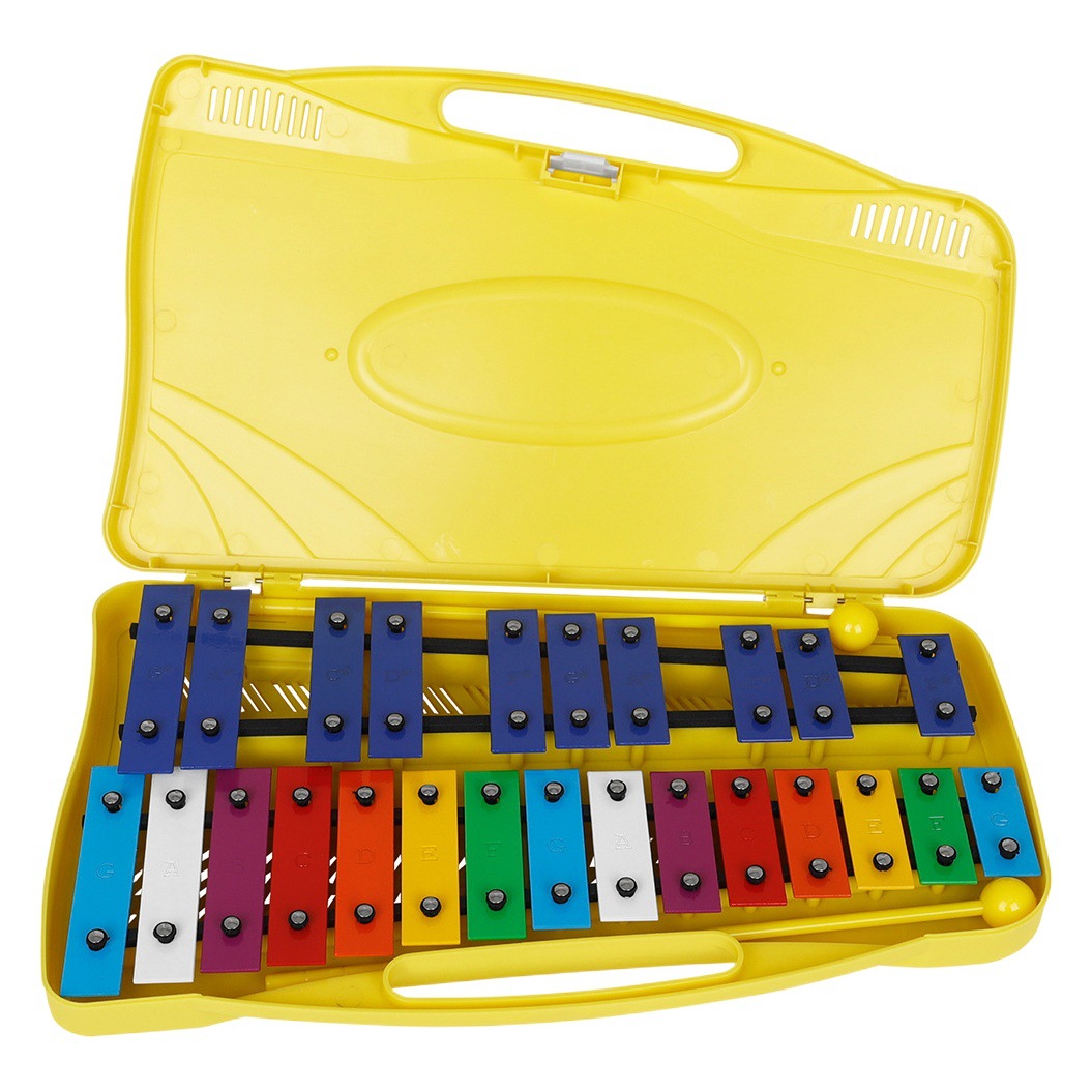 Piano de aluminio de 25 tonos tocando piano educación preescolar ayuda a la enseñanza instrumento de percusión piano de aluminio de 20 tonos tocando en caja juguetes educativos de piano