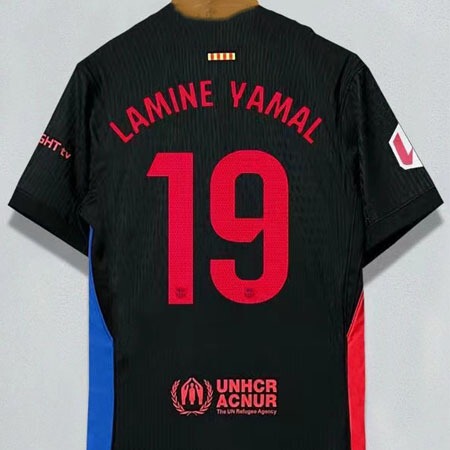 24-25 season Barcelona jersey home and away 19 Yamal Gavilevan short-sleeved football suit adult single shirt