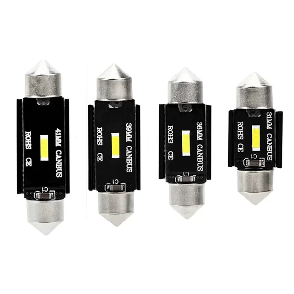 Car Led Reading Light Double Tip 1860 1Smd High Brightness Roof Light License Plate Light Compartment Light Wide Voltage Decoding Car Light