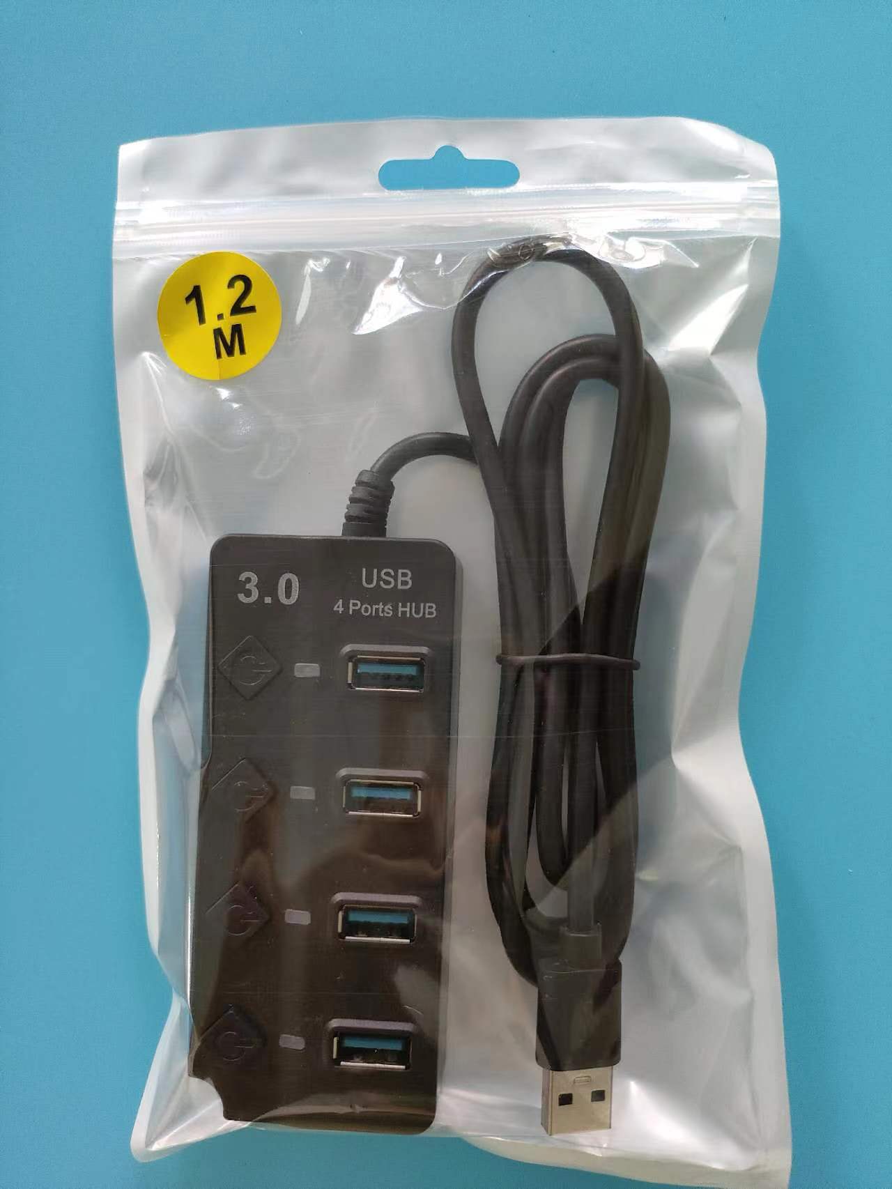 USB 3,0 HUB nuevo interruptor de botón independiente de 4 puertos 3,0 transmisión de alta velocidad de uno a cuatro extensor