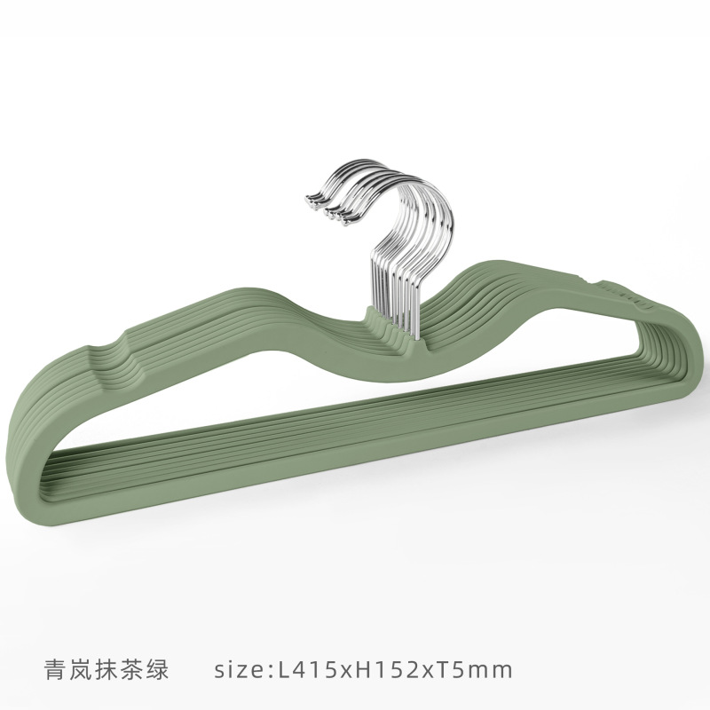 肤感膜液态硅胶矮脖子衣架PET橡胶漆省空间衣架|undefined
