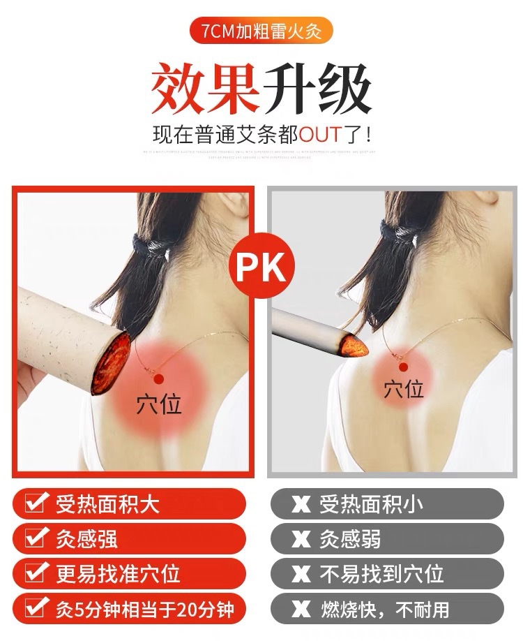 7cm Aged Moxa Stick Ai Tiao for Moxibustion Whole Body Wellness specifications