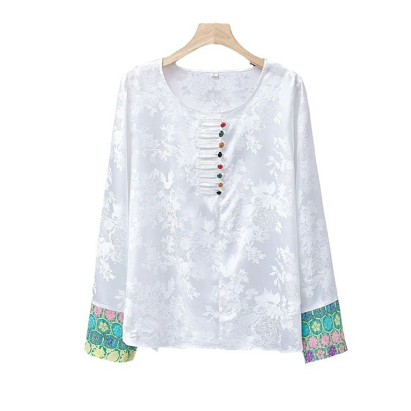 Sexy fuchsia spring shirt, Chinese style, loose fit, trend of season