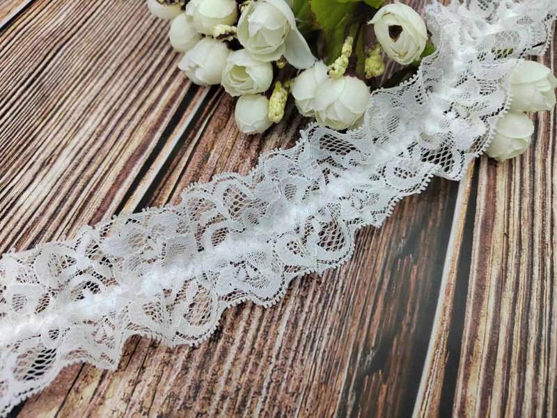 现货供应 5cm宽 双边蕾丝车弹力带花边 手工diy 弹力蕾丝小花边