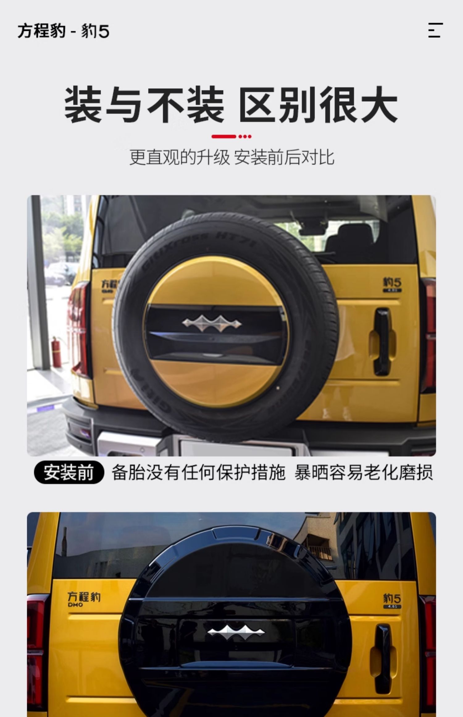 Equation Leopard Spare Tire Cover All-Inclusive Mecha Style Rear Tailgate Tire Protective Cover Exterior Modification Accessories Smart Driving Supplies