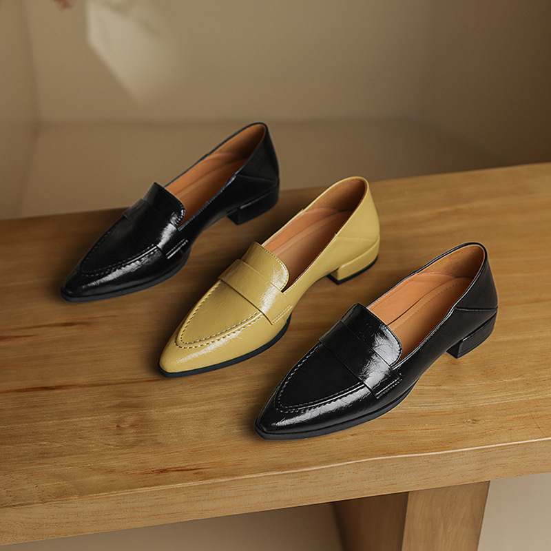 靴 CHIKO CHIKO Aistys Square Toe Block Heels Oxfords Shoes