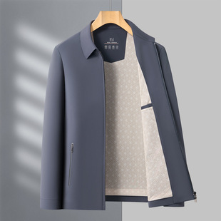 Brand Laps Casual Jacket Top Middle-aged Spring and Autumn Simple Jacket Men's High-end Light Business Zipper Pocket