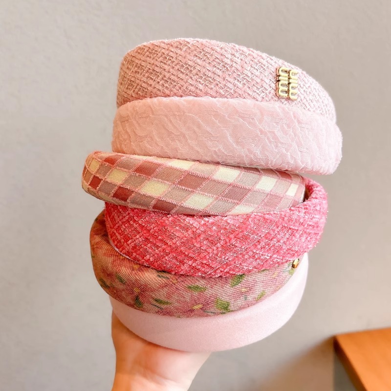 Dulce rosa, banda de cabello para mujeres, temperamento craneal alto, banda de cabello para lavar la cara, maquillaje, banda de cabello, tarjeta de cabello, sensación de alta calidad, nuevo tocado