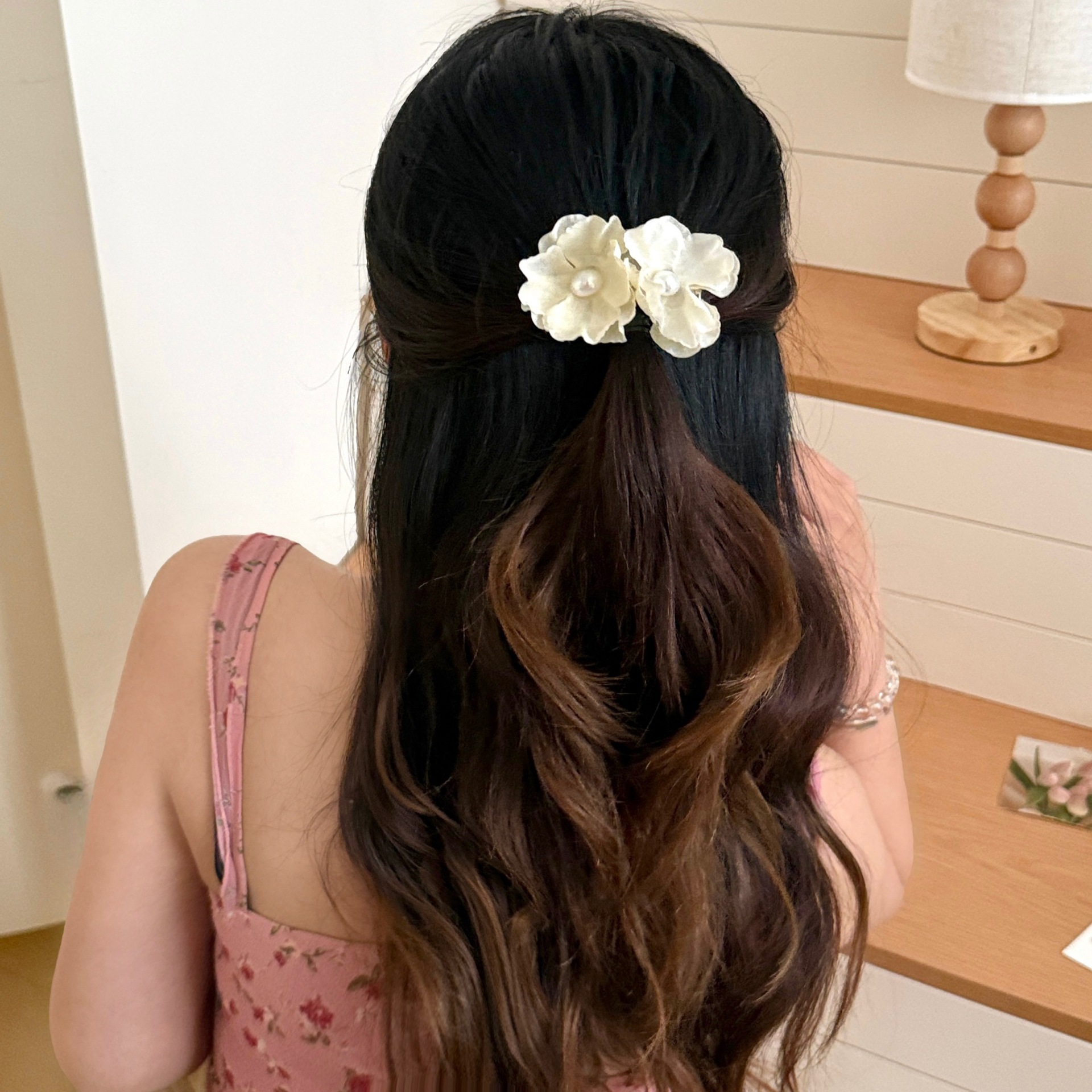 Simulación super inmortal lirio clip de cabello adornamiento de cabello de alto nivel detrás de la cabeza rascar clip de pescado sensación de buceo clip de atmósfera