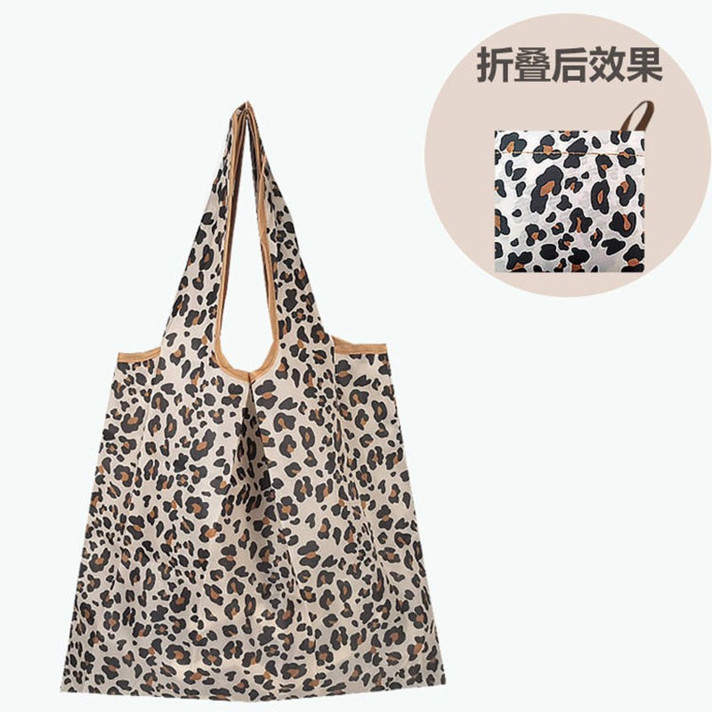 Bolso de compras de supermercado mediano de dibujos animados bolso verde bolso de moda bolso de compras plegable Portátil Bolsa de nylon impermeable image 89