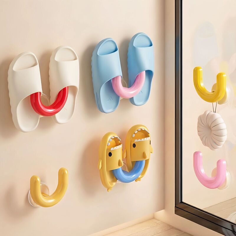Dopamine Suction Cup Slipper Rack Bathroom No-Drill Wall-Mounted Drainage Rack Storage Hook Dopamine Suction Cup Slipper Rack Bathroom No-Drill Wall-Mounted Drainage Rack Storage Hook