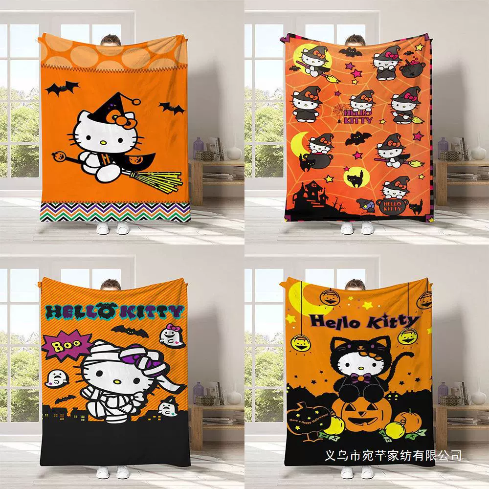 Hello kitty, детское одеяло для сна, диван для сна, хэллоуин, увеличенная толщина, (跨境贸易)