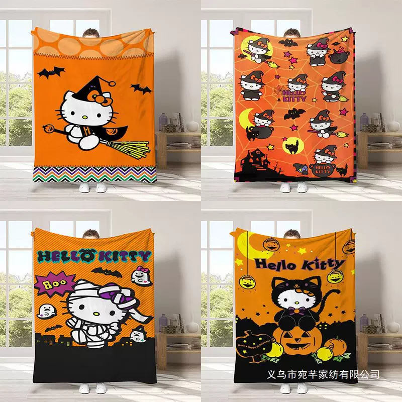Hello kitty, детское одеяло для сна, диван для сна, хэллоуин, увеличенная толщина, (跨境贸易)