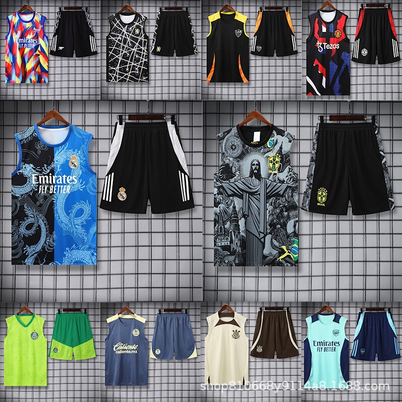 Football Uniform Club Training Uniform Vest Suit 2425 Brazil Real Madrid Paris Arsenal Chelsea Jersey