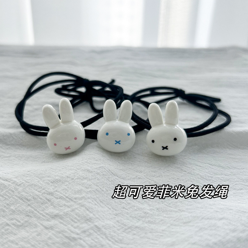 可爱小兔发夹发绳卡通皮筋发卡甜美森系少女BB夹发圈超萌ins发饰|undefined