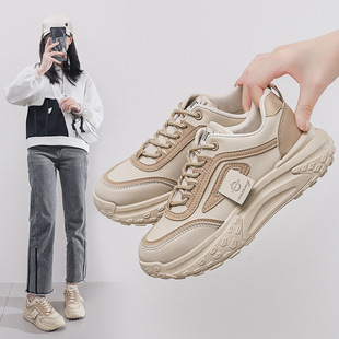 Ins Korean version of thick-soled torre shoes 2024 autumn new street shooting students running sneaker increased casual white shoes