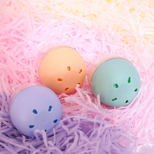 Macaron color makeup egg super soft in an egg shell manufacturer sells makeup egg storage with engraved logo