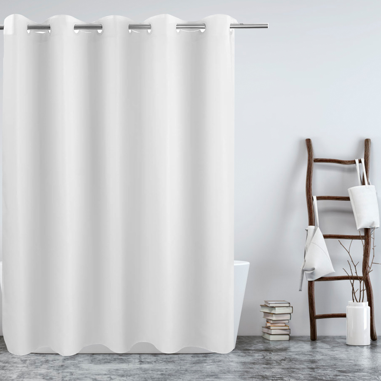 Large Ring Solid Color Shower Curtain Waterproof Thickened Bathroom Curtain Bathroom Door Curtain Partition Curtain Hotel Shower Curtain Water Curtain