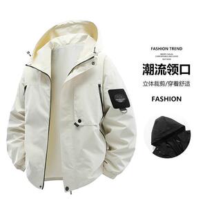 2025 New American Windproof Jacket Men's Spring and Autumn Loose Casual Hooded Jacket B0015-P56