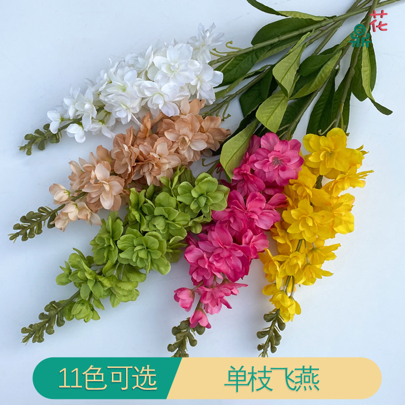 Single Swallow New Violet Spring Wedding Flower Row High Fake Flower Hotel Wedding Hall Decorative Silk Flower